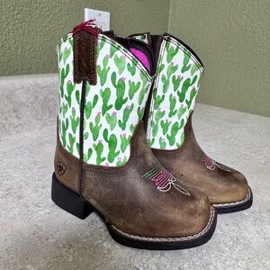 Ariat Kids' Brown and Green Cactus Boots